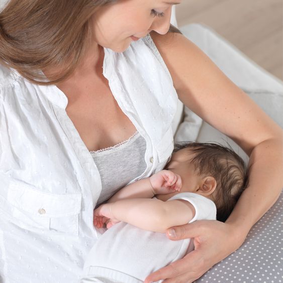 Theraline Ersatzbezug für Stillkissen Das Yinnie 135 cm - Punkte - Grau