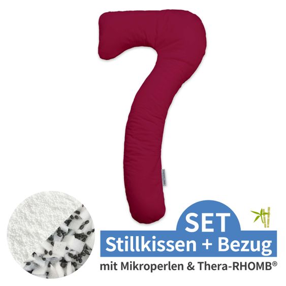 Theraline Sleep and nursing pillow my7 - incl. cover Bamboo 80 x 150 cm - blackberry