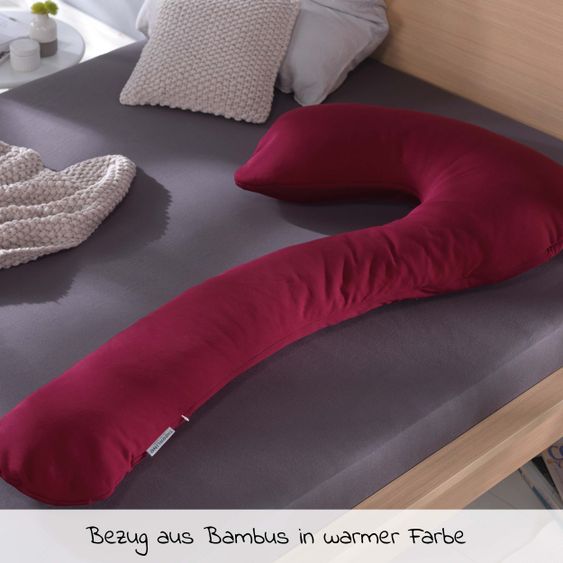 Theraline Sleep and nursing pillow my7 - incl. cover Bamboo 80 x 150 cm - blackberry