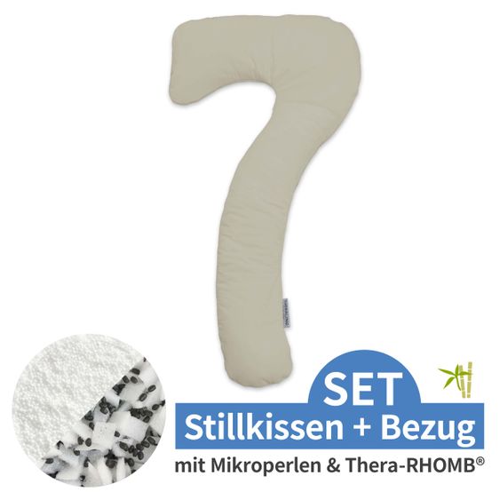 Theraline Schlaf- und Stillkissen my7 - inkl. Bezug Bamboo 80 x 150 cm - Lehmgrau