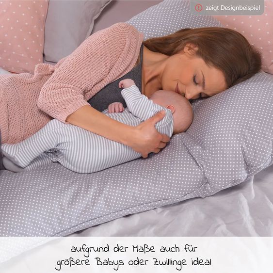 Theraline Cuscino per la nanna e l'allattamento my7 - incluso rivestimento in bambù 80 x 150 cm - grigio medio melange