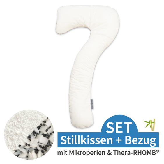 Theraline Schlaf- und Stillkissen my7 - inkl. Bezug Bamboo 80 x 150 cm - Wolkenweiß
