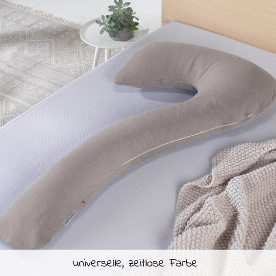 Theraline Schlaf- und Stillkissen my7 - inkl. Bezug Jersey 80 x 150 cm - Melange Mittelgrau