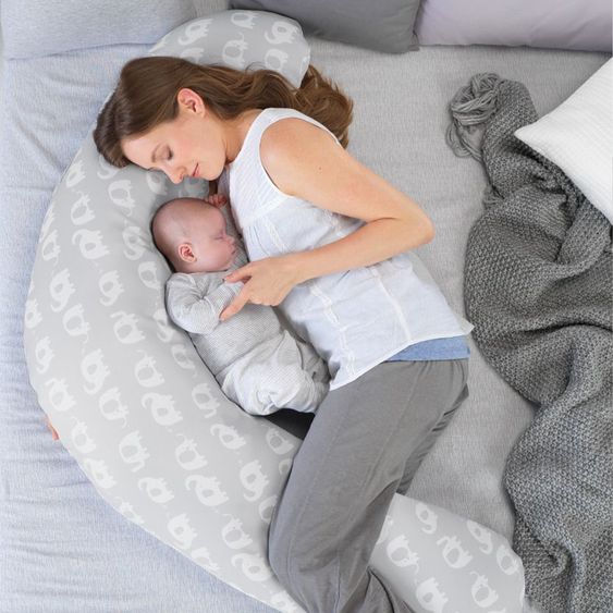 Theraline Stillkissen Das Komfort mit Mikroperlen-Füllung inkl. Bezug 180 cm - Elefantenherde