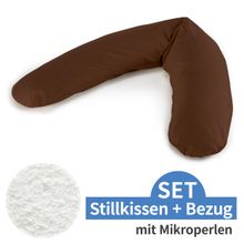 Stillkissen Das Komfort mit Mikroperlen-Füllung inkl. Bezug Jersey 180 cm - Dunkelbraun