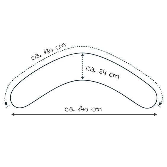 Theraline Stillkissen Das Komfort mit Mikroperlen-Füllung inkl. Bezug Jersey 180 cm - Dunkelbraun