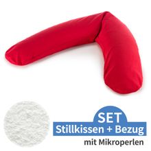Stillkissen Das Komfort mit Mikroperlen-Füllung inkl. Bezug Jersey 180 cm - Rot