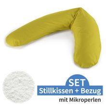 Stillkissen Das Komfort mit Mikroperlen-Füllung inkl. Bezug Jersey 180 cm - Schilfgrün
