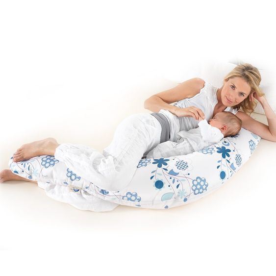 Theraline Nursing pillow The original 190 cm - Flower tendril white