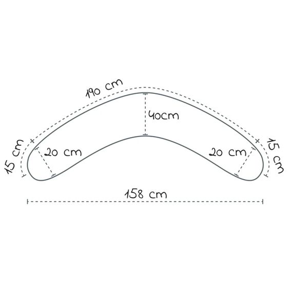 Theraline Stillkissen Das Original - Mikroperlen-Füllung 190 cm - ohne Bezug