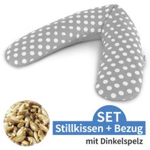Stillkissen Das Original mit Dinkelspelz-Füllung inkl. Bezug 190 cm - Indie Dots - Grau