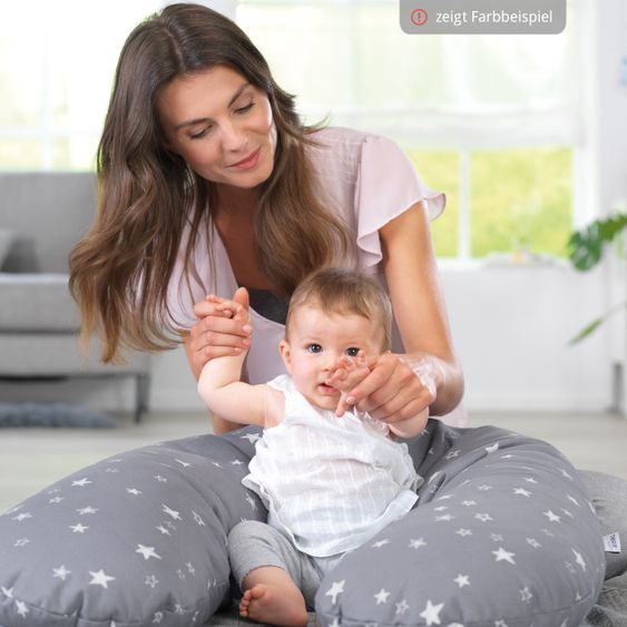 Theraline Nursing pillow The Original with spelt fur filling incl. cover 190 cm - crackle fox - dots Beige