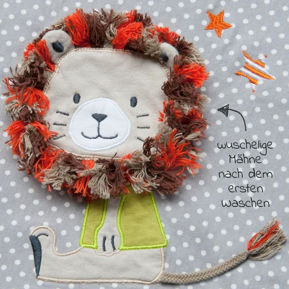 Theraline Nursing pillow The Original with spelt fur filling incl. cover 190 cm - crackle lion - dots gray