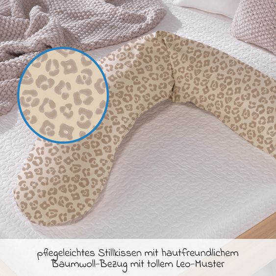Theraline Stillkissen Das Original mit Dinkelspelz-Füllung inkl. Bezug 190 cm - Leo