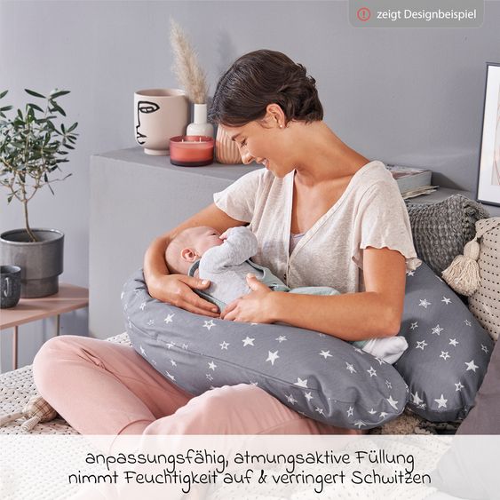 Theraline Stillkissen Das Original mit Dinkelspelz-Füllung inkl. Bezug 190 cm - Punkte - Beige