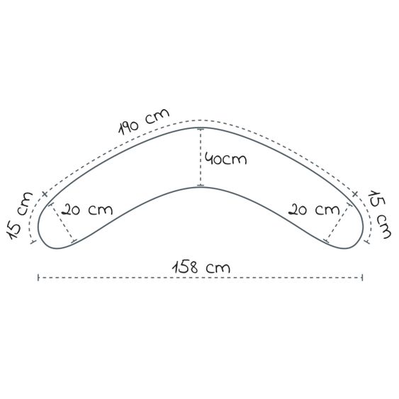 Theraline Stillkissen Das Original mit Dinkelspelz-Füllung inkl. Bezug 190 cm - Punkte - Grau