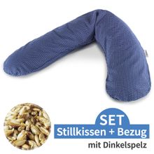 Stillkissen Das Original mit Dinkelspelz-Füllung inkl. Bezug 190 cm - Punkte - Marine
