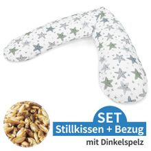 Nursing pillow The Original with spelt filling incl. cover 190 cm - starfish