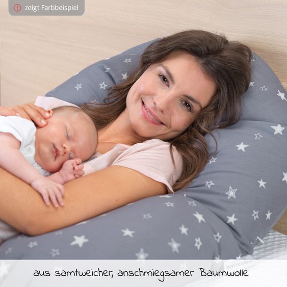 Theraline Nursing pillow The Original with spelt husk filling incl. cover 190 cm - summer flowers