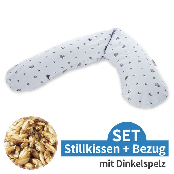 Theraline Stillkissen Das Original mit Dinkelspelz-Füllung inkl. Bezug 190 cm - Sweetheart