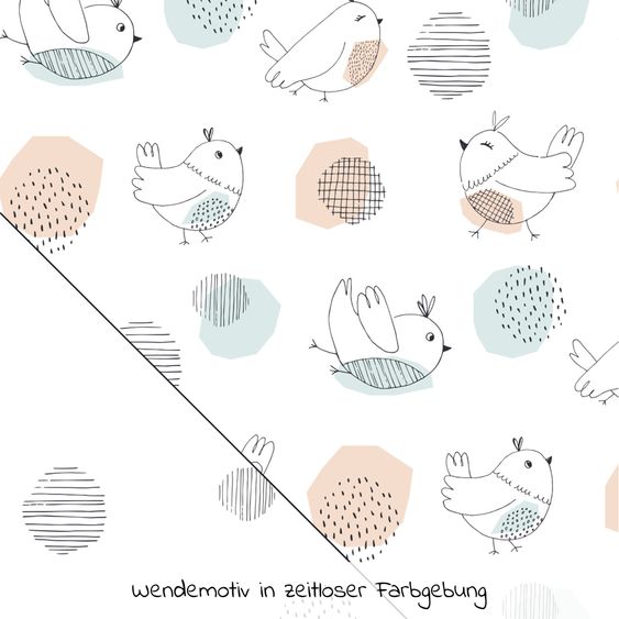 Theraline Nursing pillow The Original with spelt fur filling incl. cover 190 cm - birdie fly