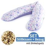 Stillkissen Das Original mit Dinkelspelz-Füllung inkl. Bezug 190 cm - Waterdots - Lila
