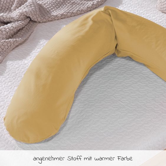 Theraline Nursing pillow The Original with spelt husk filling incl. cover Bamboo 190 cm - Amber