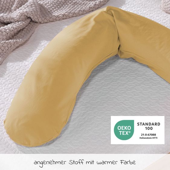 Theraline Nursing pillow The Original with spelt husk filling incl. cover Bamboo 190 cm - Amber