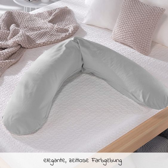 Theraline Nursing pillow The Original with spelt husk filling incl. cover Bamboo 190 cm - Grey