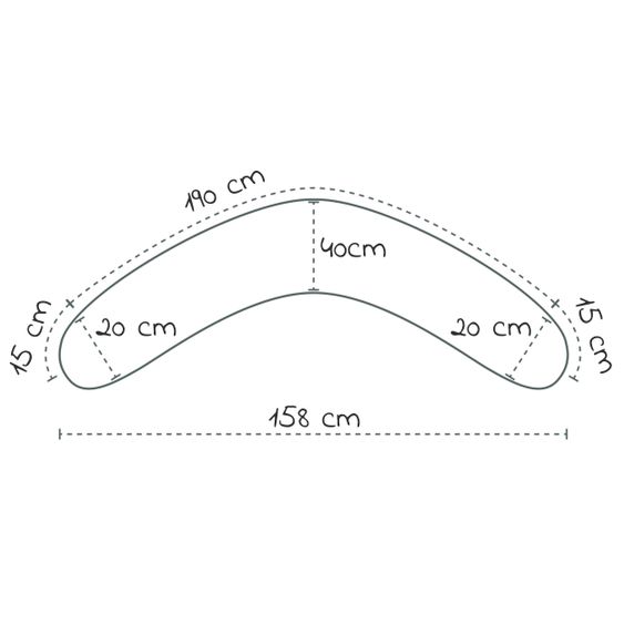 Theraline Cuscino per l'allattamento The Original con imbottitura in farro e fodera in bambù 190 cm - Grigio