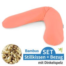 Cuscino per l'allattamento The Original con imbottitura in farro e fodera in bambù 190 cm - Corallo