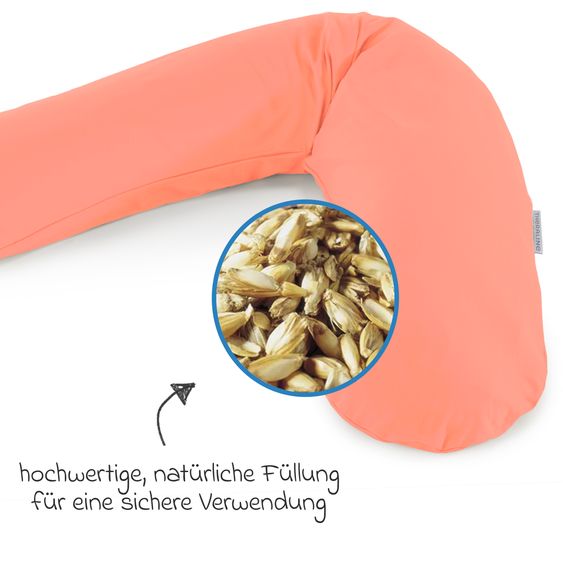 Theraline Stillkissen Das Original mit Dinkelspelz-Füllung inkl. Bezug Bamboo 190 cm - Koralle