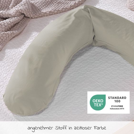 Theraline Nursing pillow The Original with spelt husk filling incl. cover Bamboo 190 cm - clay gray