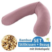 Cuscino per l'allattamento The Original con imbottitura in farro e fodera in bambù 190 cm - Melange Rosewood