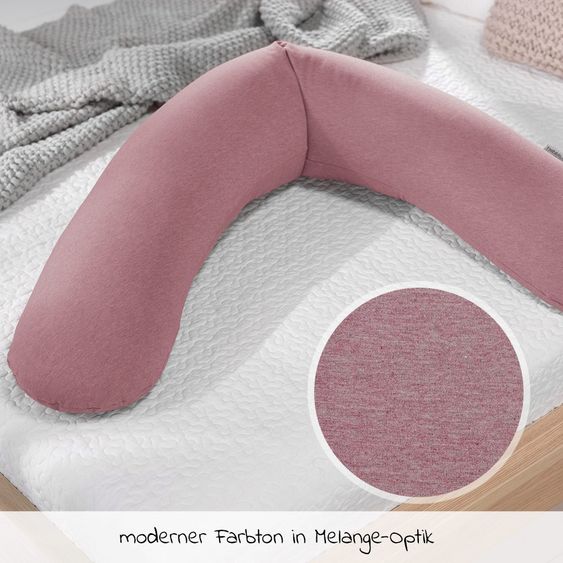 Theraline Nursing pillow The Original with spelt fur filling incl. cover Bamboo 190 cm - Melange Rosewood