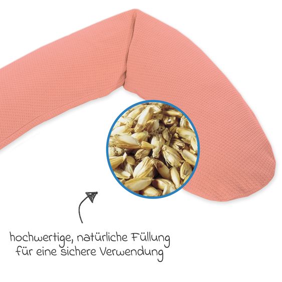 Theraline Stillkissen Das Original mit Dinkelspelz-Füllung inkl. Bezug Feinstrick 190 cm - Pfirsichrosa