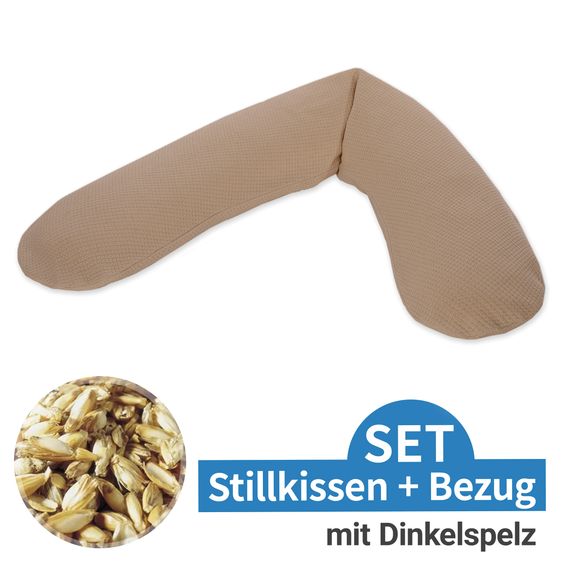 Theraline Stillkissen Das Original mit Dinkelspelz-Füllung inkl. Bezug Feinstrick 190 cm - Savannah