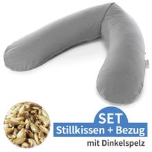 Stillkissen Das Original mit Dinkelspelz-Füllung inkl. Bezug Jersey 190 cm - Melange Mittelgrau