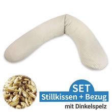 Nursing pillow The Original with spelt filling incl. muslin cover 190 cm - sand beige