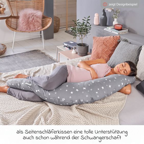 Theraline Nursing Pillow The Original with Fine Bead Filling incl. Cover 190 cm - Pusteblume - Dark Green