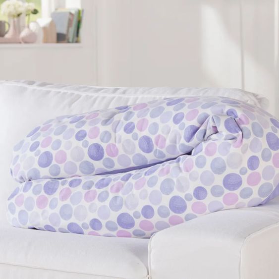 Theraline Stillkissen Das Original mit feiner Perlen-Füllung inkl. Bezug 190 cm - Waterdots - Lila