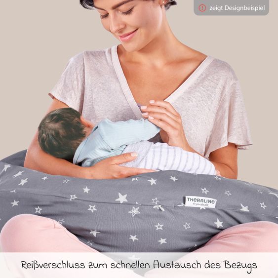 Theraline Nursing Pillow The Original with Fine Bead Filling incl. Cover 190 cm - Wüstenkönig