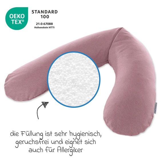 Theraline Stillkissen Das Original mit feiner Perlen-Füllung inkl. Bezug Bamboo 190 cm - Melange Rosenholz