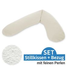 Nursing Pillow The Original with Fine Bead Filling incl. Cover Fine Knit 190 cm - Cream