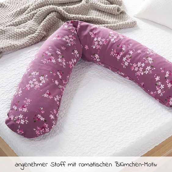 Theraline Nursing pillow The Original with micro bead filling incl. cover 190 cm - Floral Dream