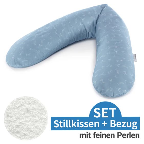 Theraline Cuscino per l'allattamento The Original con imbottitura in microperle e fodera 190 cm - Colibrì