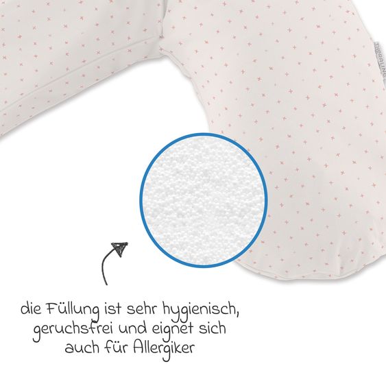 Theraline Stillkissen Das Original mit Mikroperlen-Füllung inkl. Bezug 190 cm - Kreuzchen