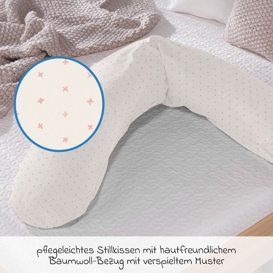 Theraline Stillkissen Das Original mit Mikroperlen-Füllung inkl. Bezug 190 cm - Kreuzchen