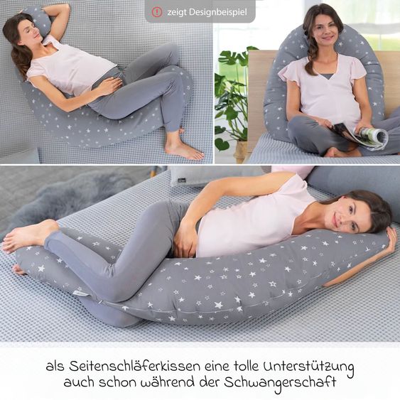Theraline Stillkissen Das Original mit Mikroperlen-Füllung inkl. Bezug 190 cm - Punkte - Grau