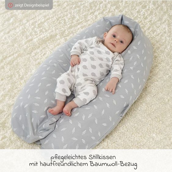Theraline Stillkissen Das Original mit Mikroperlen-Füllung inkl. Bezug 190 cm - Punkte - Grau